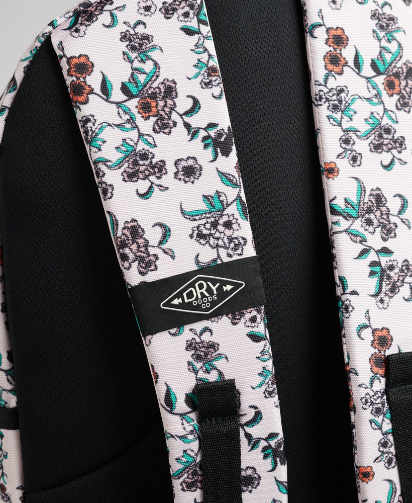 bedrukte montana-rugzak met roze bloemenprint