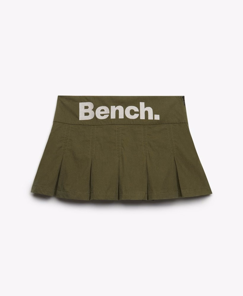 Geplooide perzikkleurige minirok met Bench-logo
