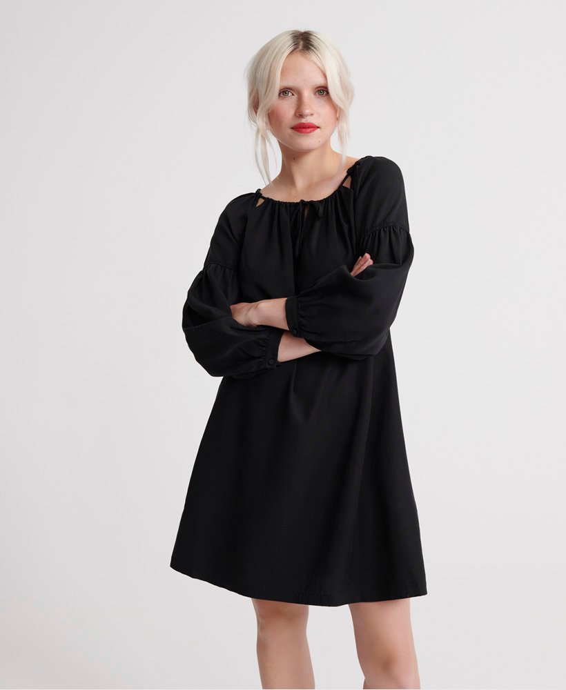 arizona peek a boo jurk in zwart