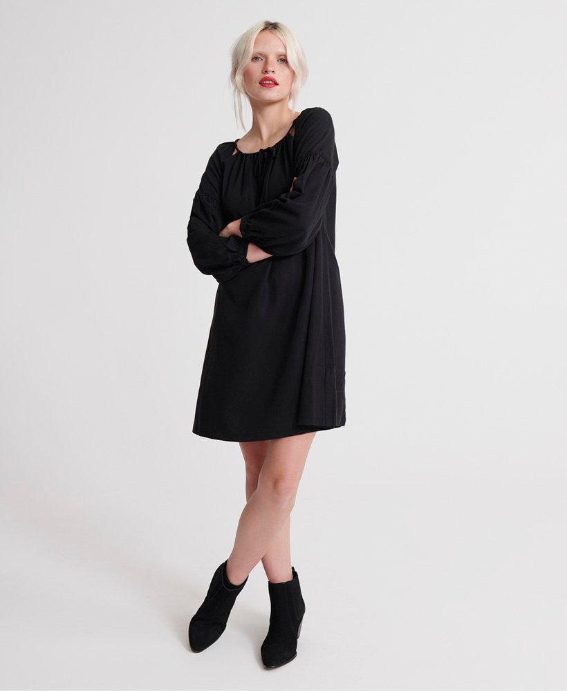 arizona peek a boo jurk in zwart