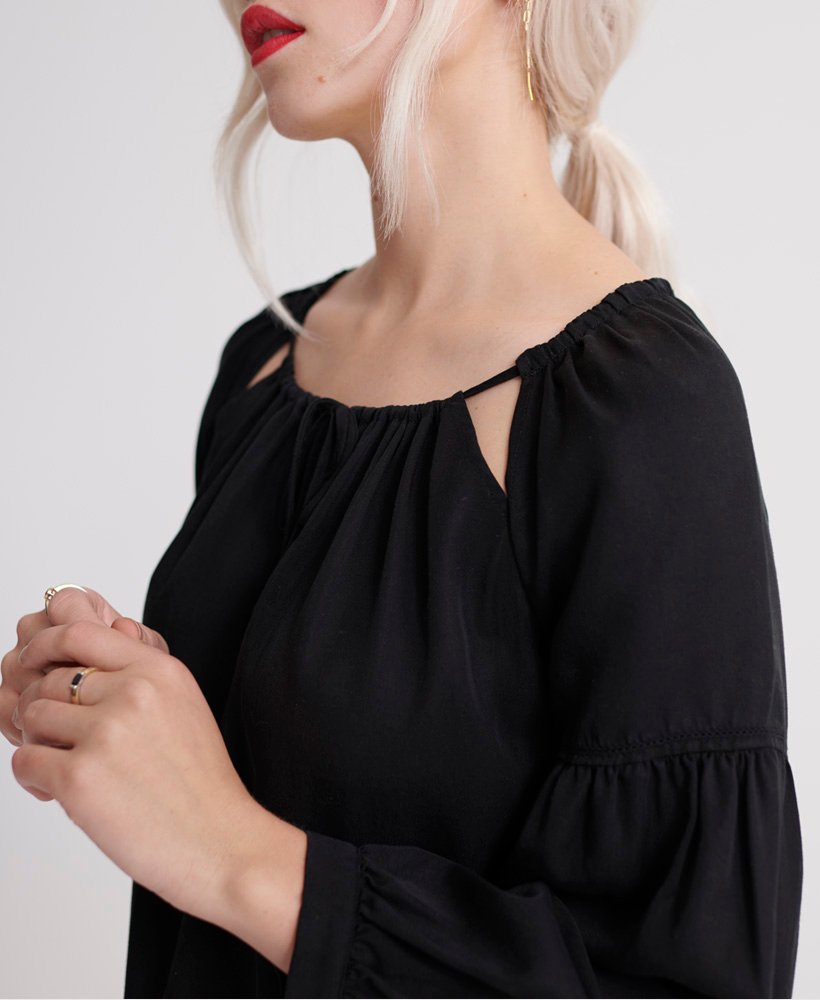 arizona peek a boo jurk in zwart