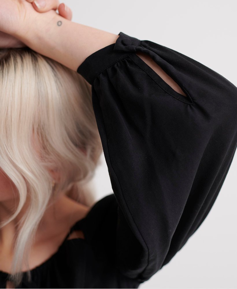 arizona peek a boo jurk in zwart