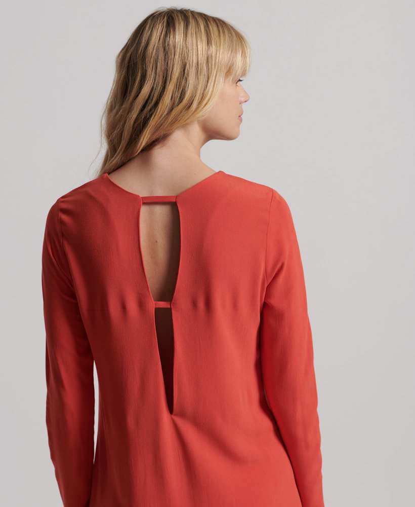 studios midi-jurk met lange mouwen in de kleur pureed pumpkin