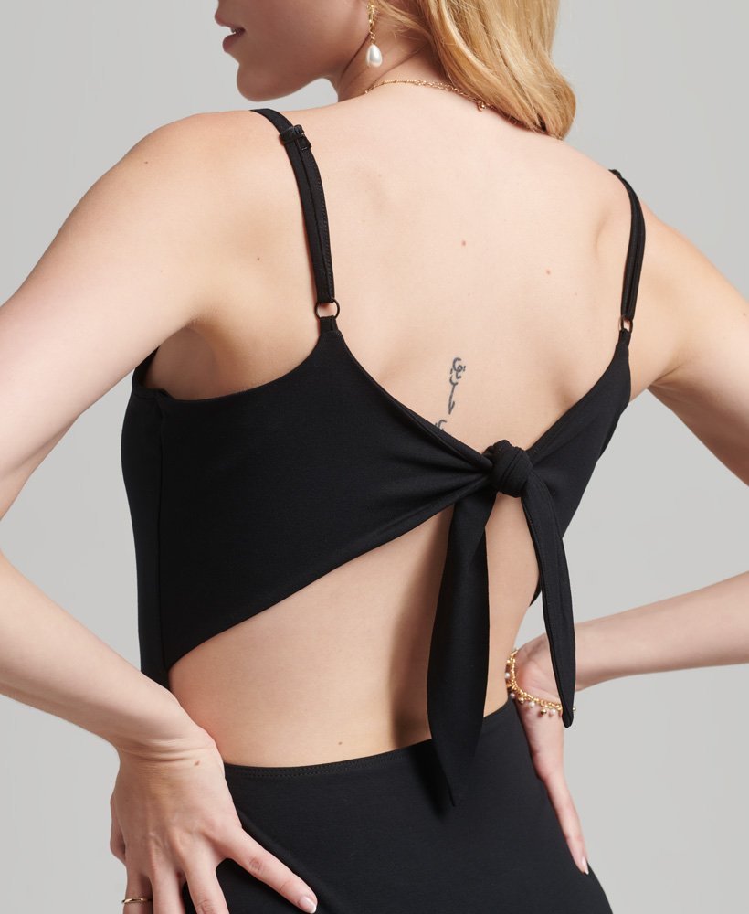 jurk van jersey met open rug in zwart