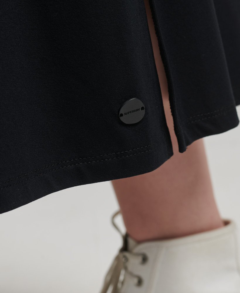 jurk van jersey met open rug in zwart