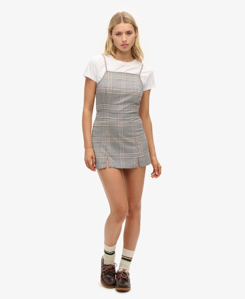 vintage geruite cami-minijurk in klassiek ruitpatroon