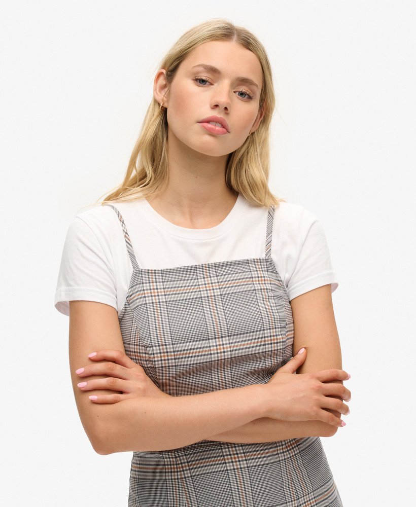 vintage geruite cami-minijurk in klassiek ruitpatroon