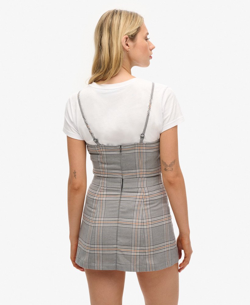 vintage geruite cami-minijurk in klassiek ruitpatroon