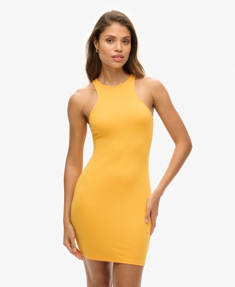 jersey racer minijurk in solar yellow