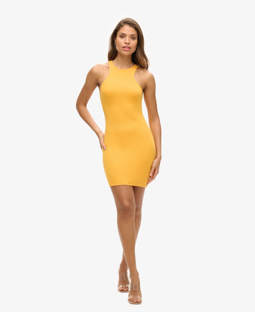 jersey racer minijurk in solar yellow