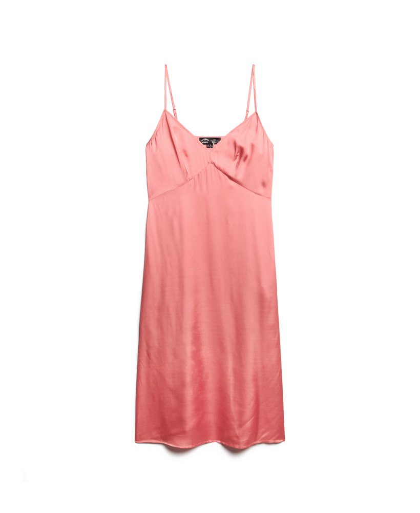 satijnen cami midi-jurk in mauve glow roze