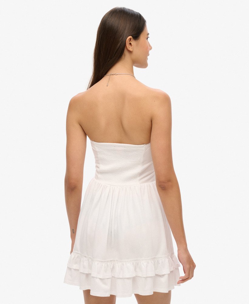 mini-jurk met kanten bandeau uit de jaren 50 in optic