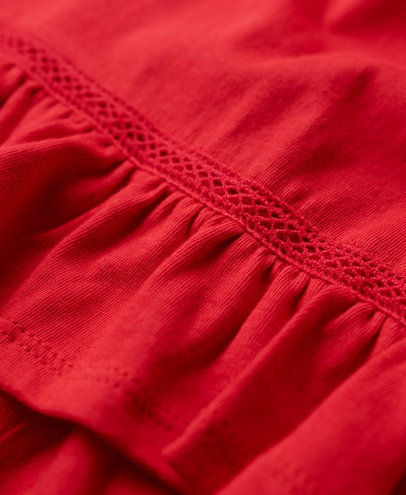 mini-jurkje met kanten bandeau uit de jaren 50 in risk red