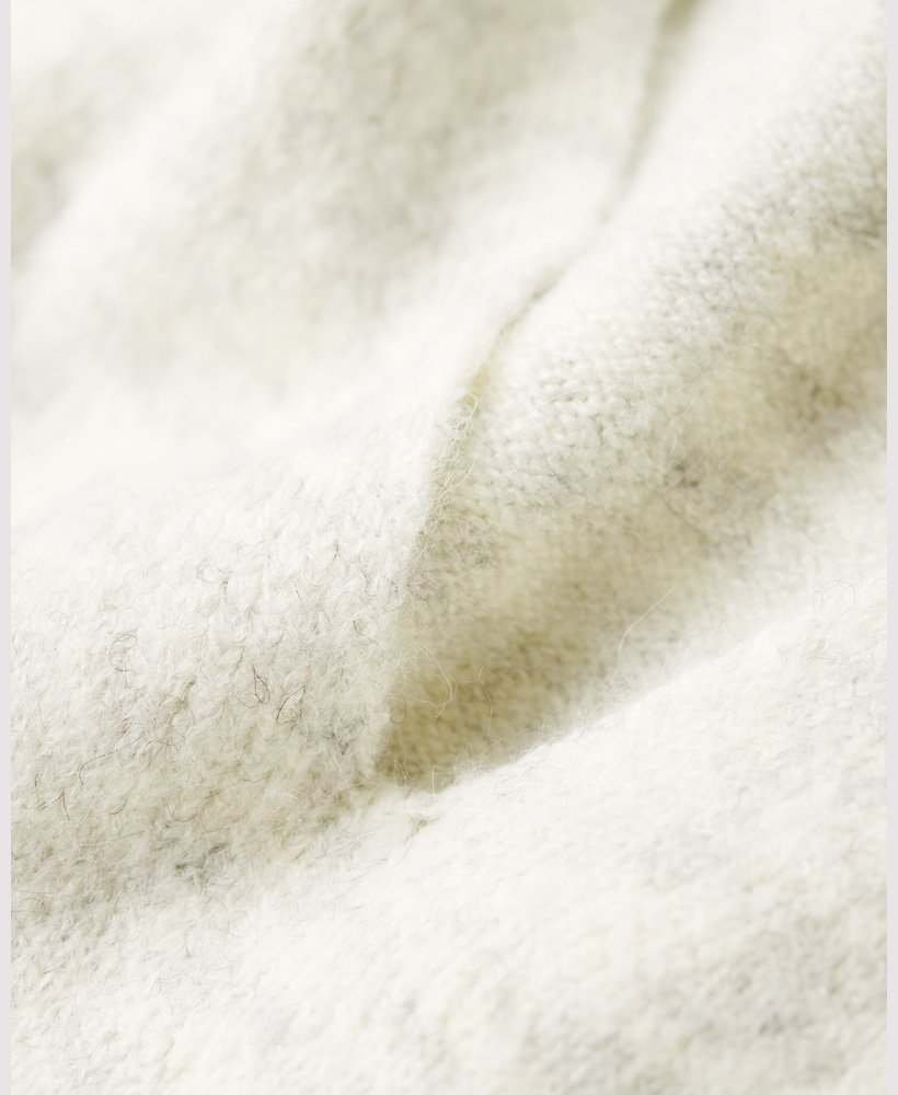 gebreide jurk met v-hals in glacier grey marl