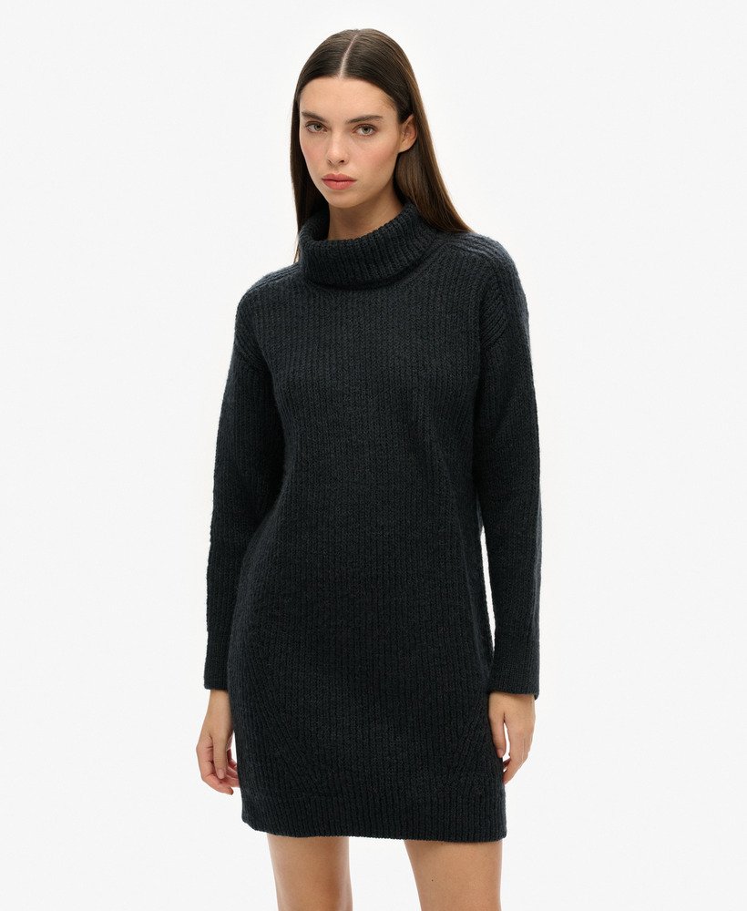 gebreide coltrui-jurk in eclipse navy