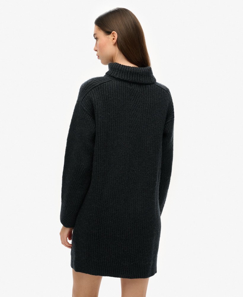 gebreide coltrui-jurk in eclipse navy