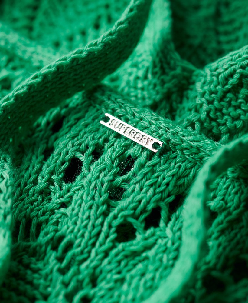 gehaakte halter maxi-jurk in kelly green