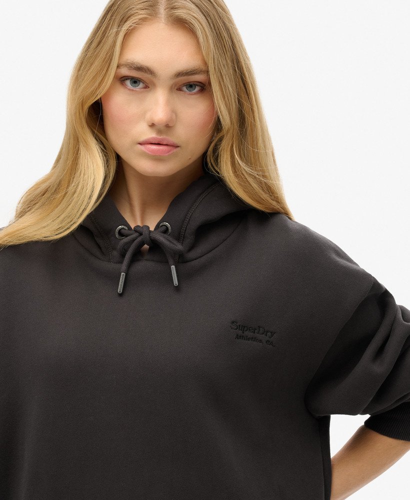 essentiële hoodie-jurk in bison black