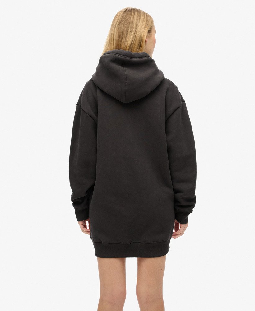 essentiële hoodie-jurk in bison black