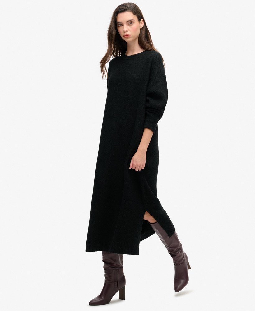 slouch midi-jumpsuitjurk in black twist