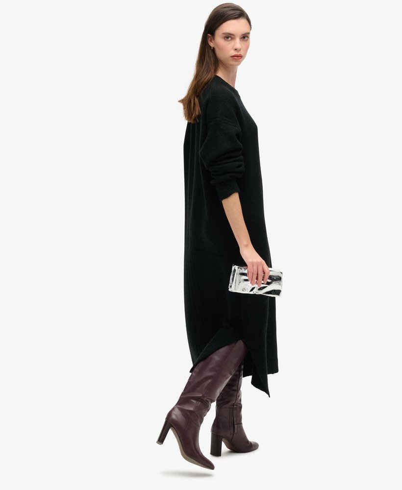 slouch midi-jumpsuitjurk in black twist