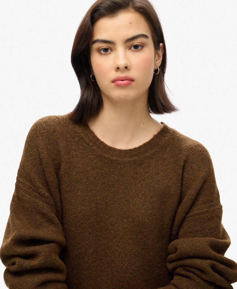 slouch midi-jumpsuitjurk in donkerbruine twist