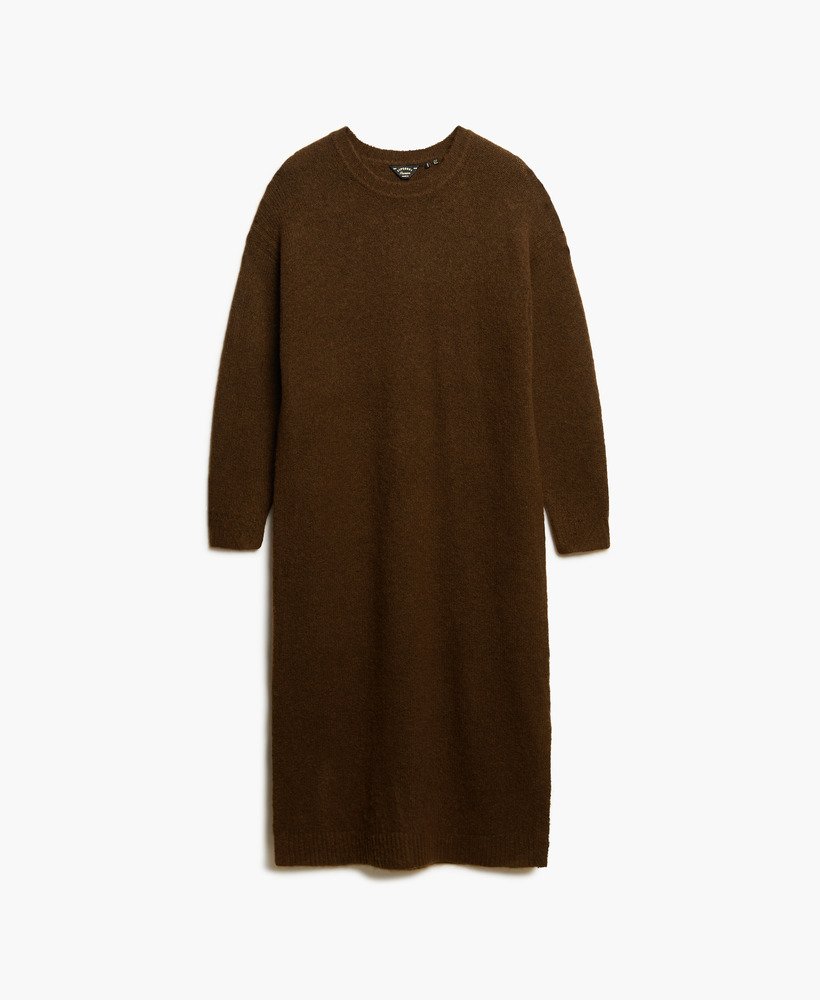 slouch midi-jumpsuitjurk in donkerbruine twist