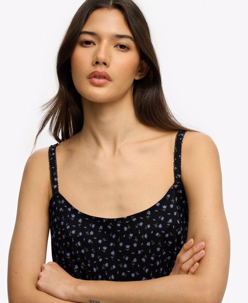 Bedrukte cami mini-jurk