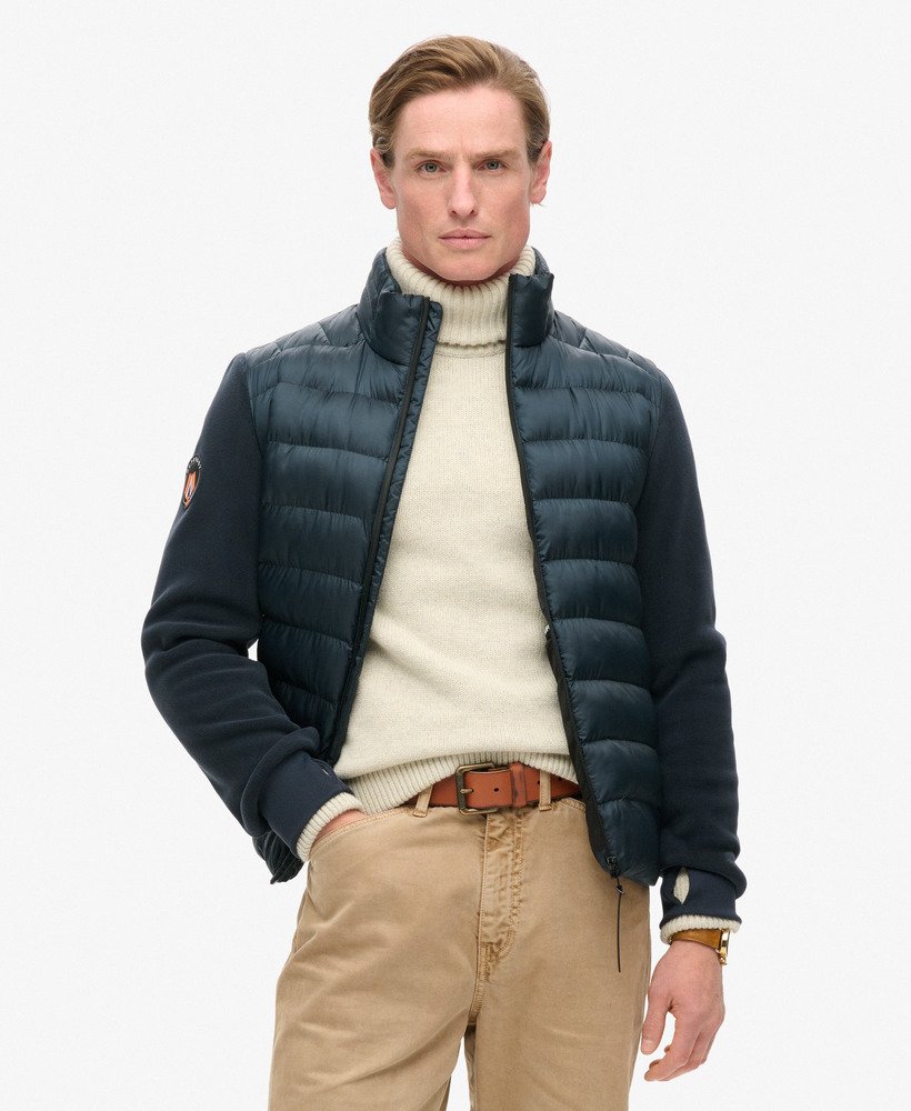 storm fleece hybrid bomberjack in eclipse navy