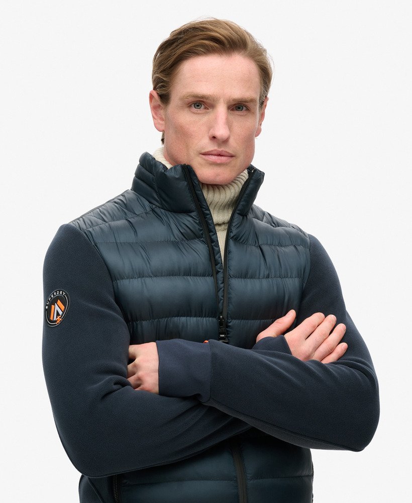 storm fleece hybrid bomberjack in eclipse navy