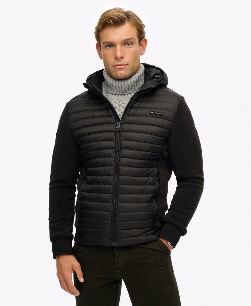 Hybride fleecejas met capuchon