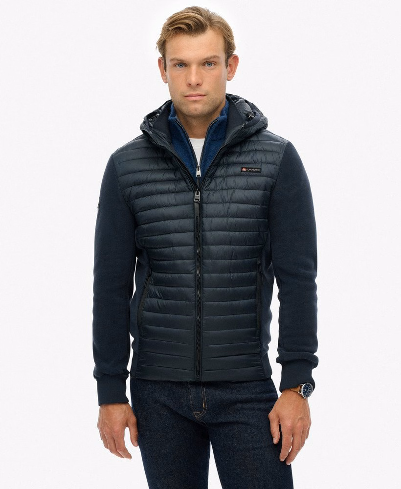 Hybride fleecejas met capuchon