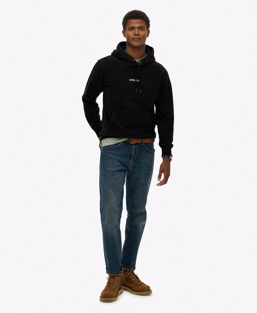Fleece hoodie met micrologo