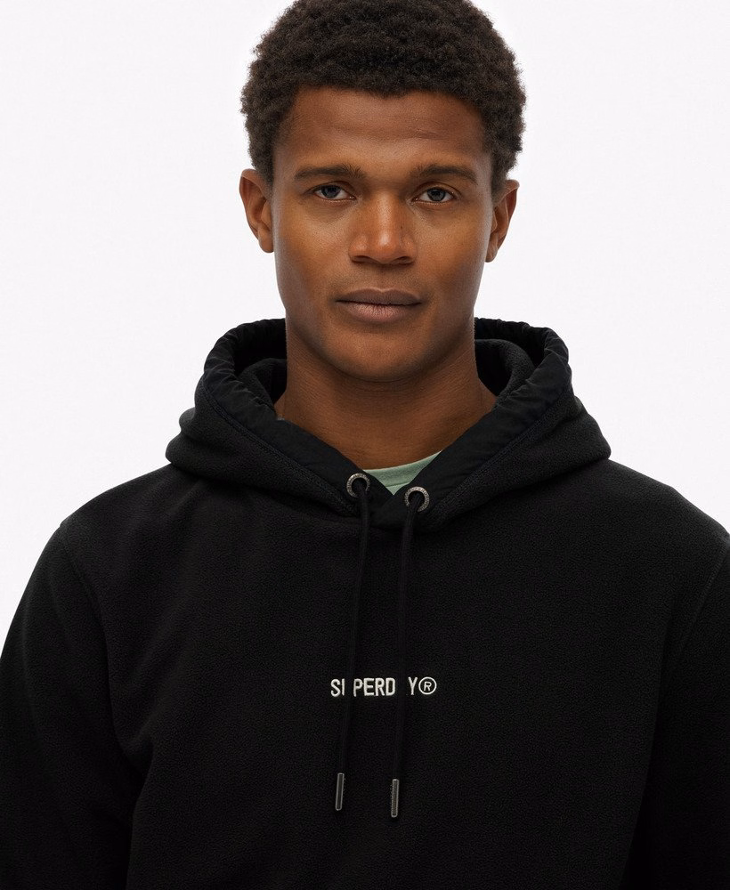 Fleece hoodie met micrologo