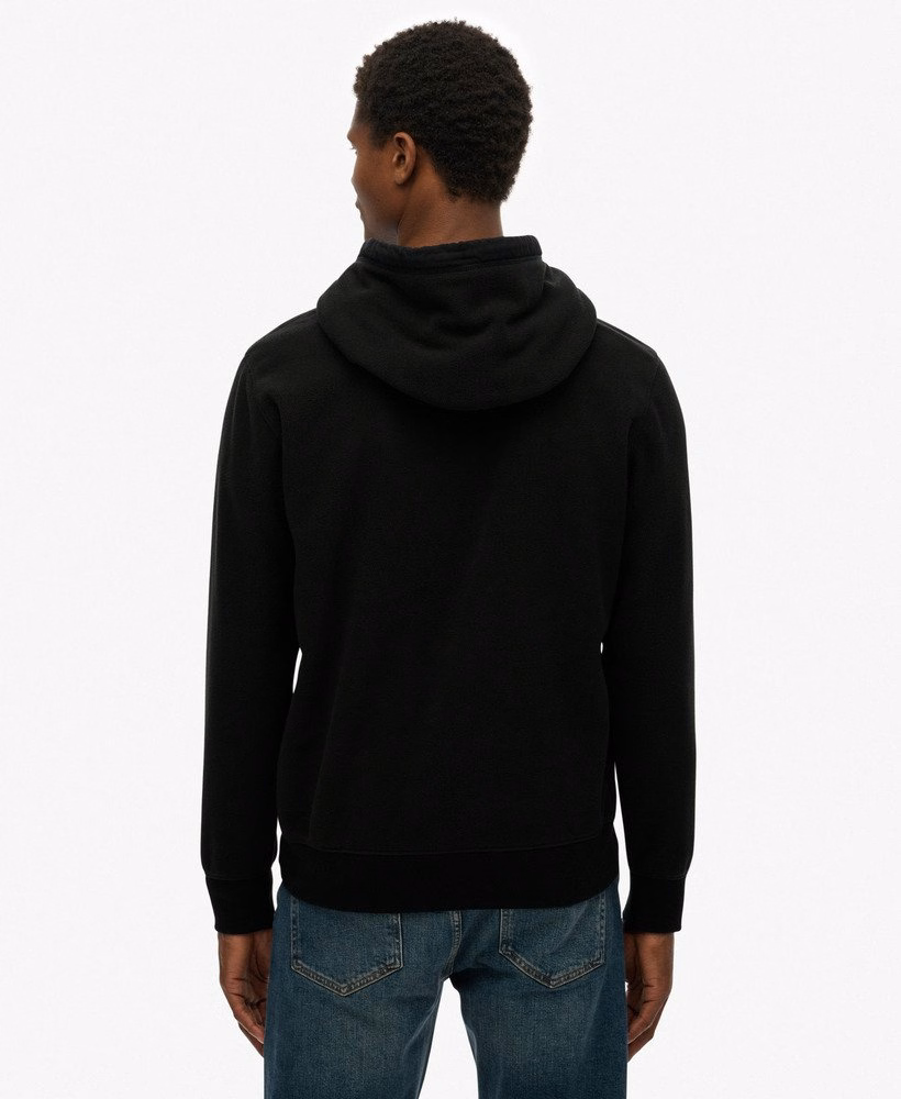 Fleece hoodie met micrologo