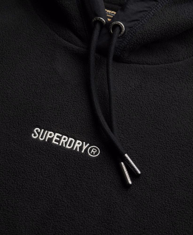 Fleece hoodie met micrologo