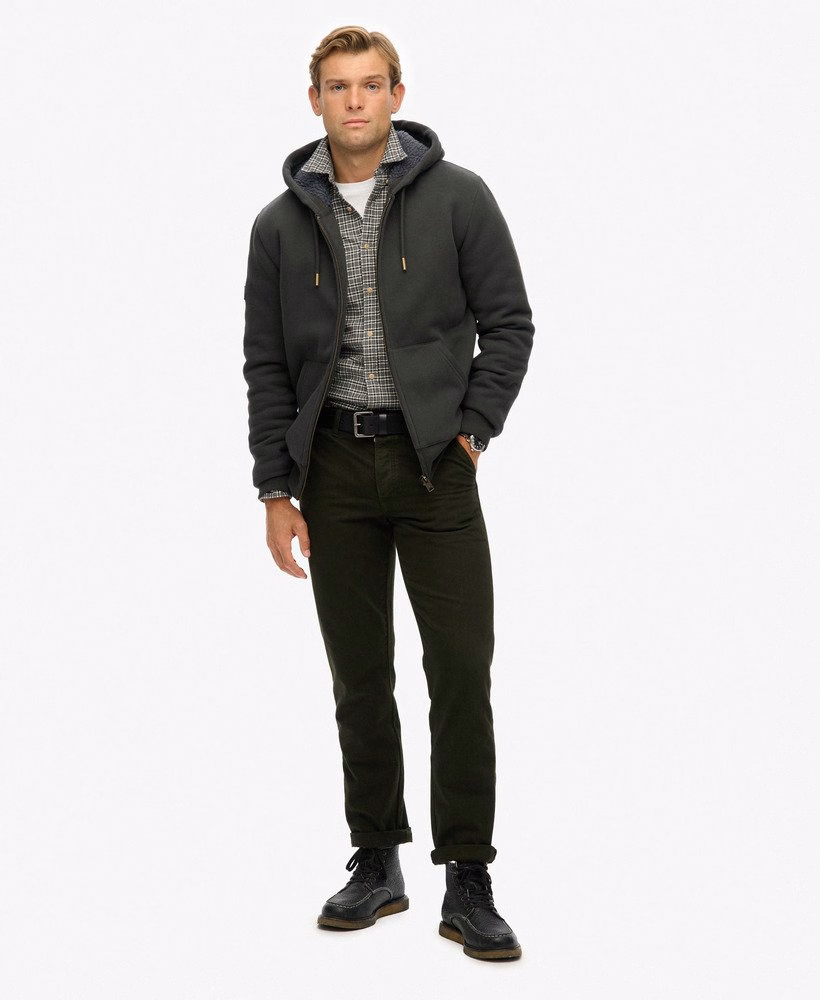Borg gevoerde hoodie met rits