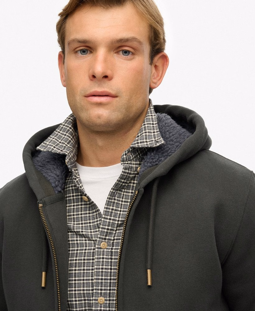 Borg gevoerde hoodie met rits