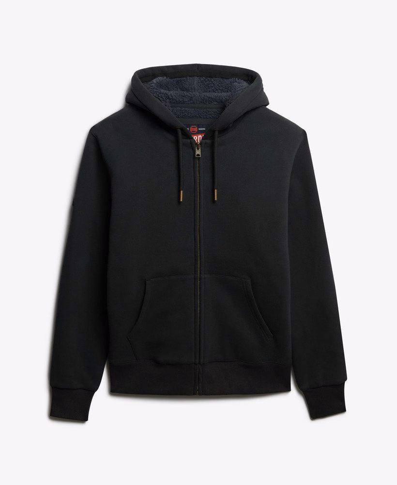 Borg gevoerde hoodie met rits