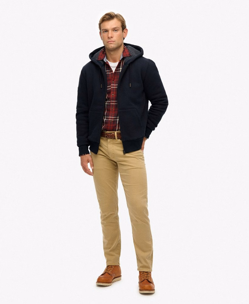 Borg gevoerde hoodie met rits