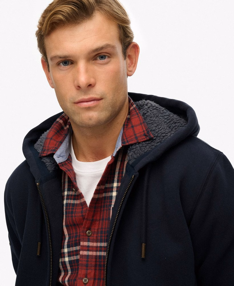 Borg gevoerde hoodie met rits