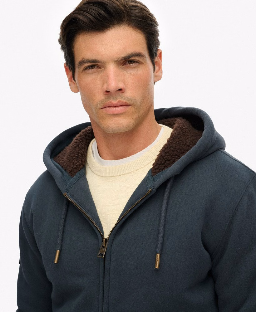 Borg gevoerde hoodie met rits