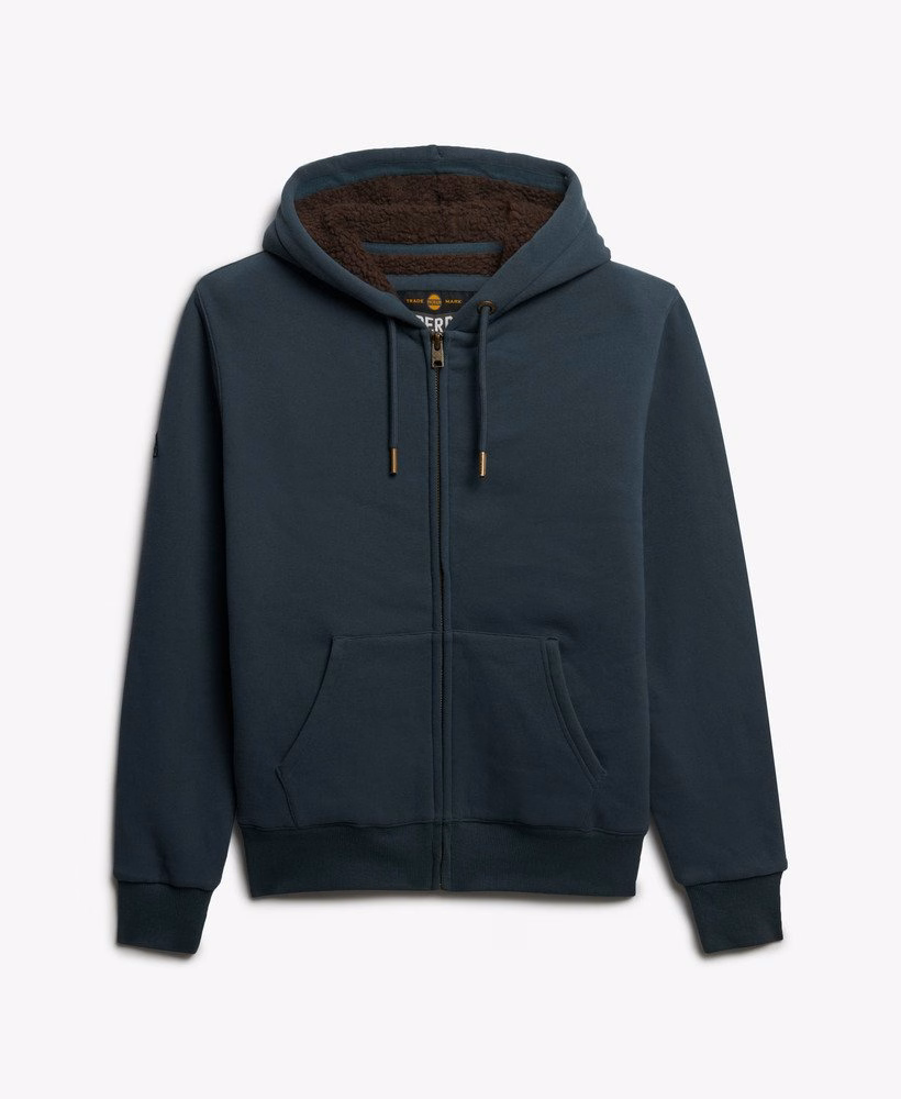 Borg gevoerde hoodie met rits