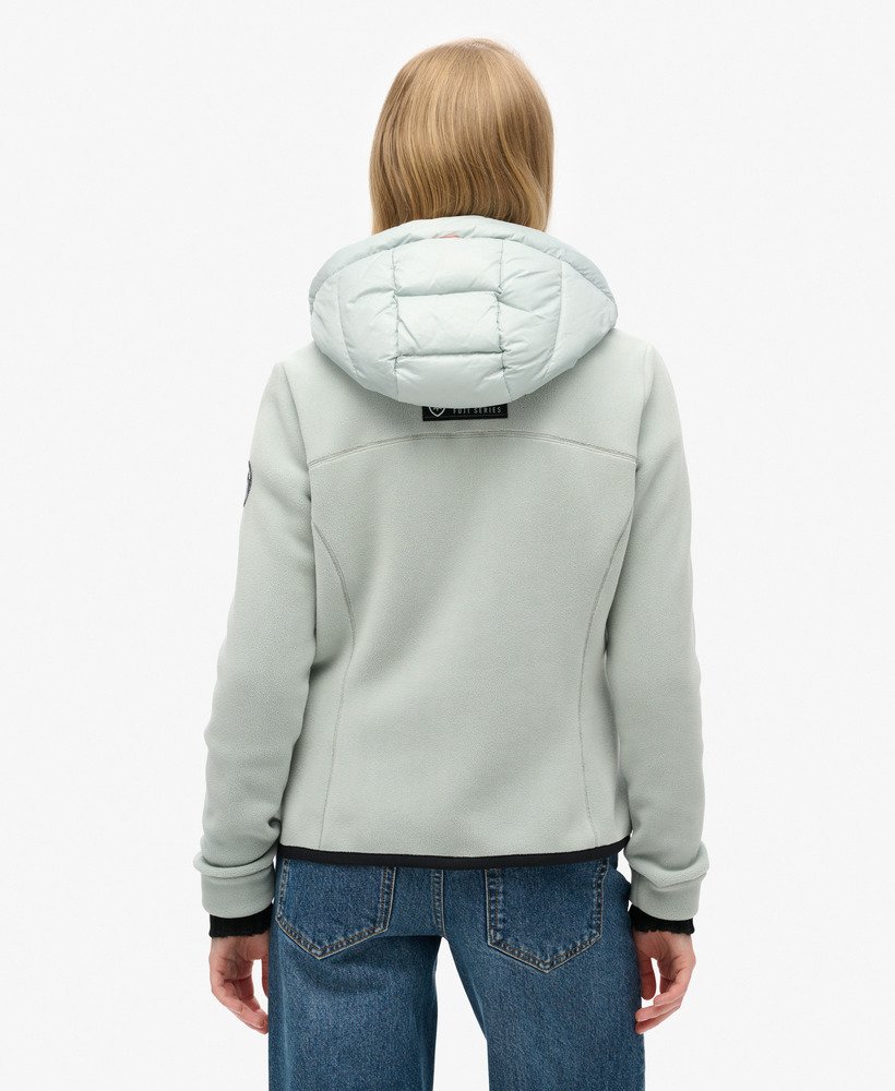 fleece stormjack met capuchon in puritan grey