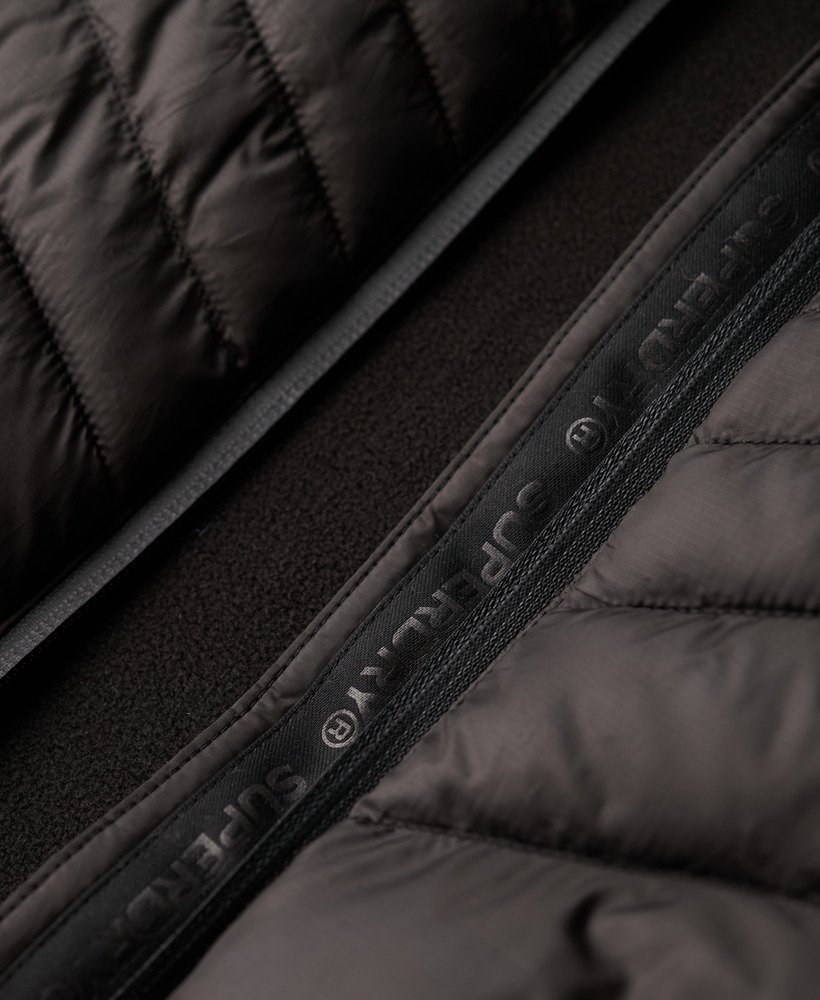 fleece stormjack met capuchon in zwart