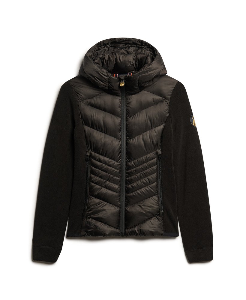 fleece stormjack met capuchon in zwart