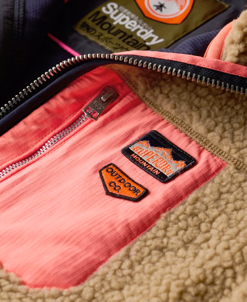 Vintage retro fleece trui met halve rits