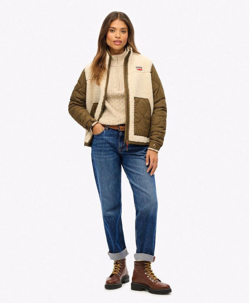 Sherpa fleece hybride jas