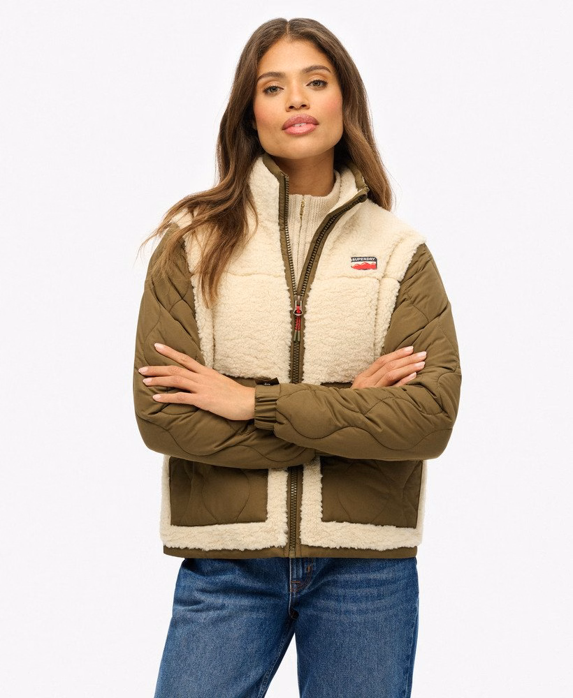 Sherpa fleece hybride jas