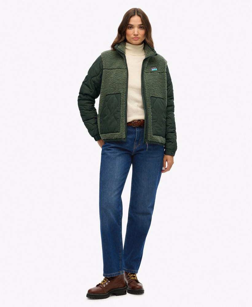 Sherpa fleece hybride jas